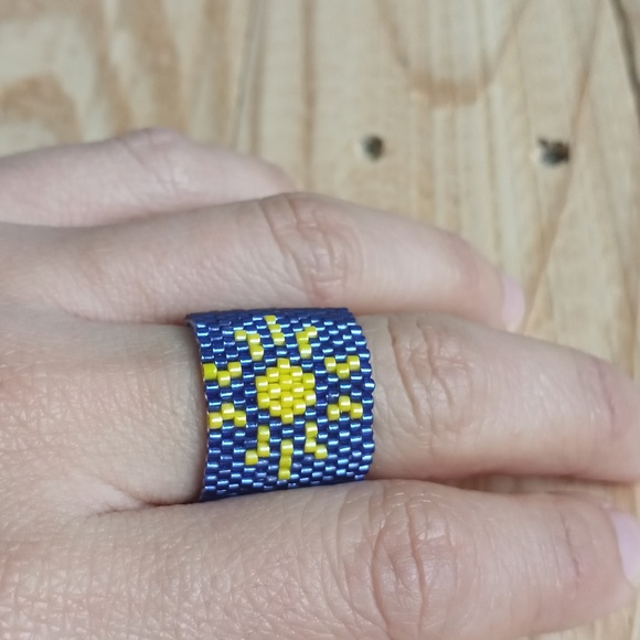 New Handmade Ring beaded new without tag - Picture 2 of 6